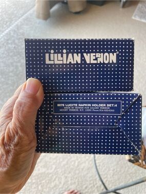 Lillian Vernon Vintage Lucite Napkin Holders Set of 8 NIB Grandmacore Hollywood